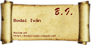 Bodai Iván névjegykártya